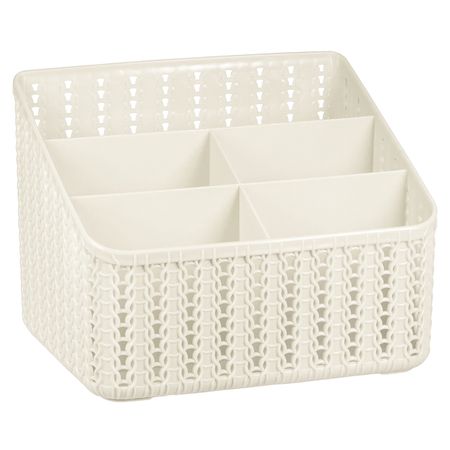 органайзер IDEA Вязание белый ротанг 5 секций 14х18,5х14см пластик лоток для столовых приборов mallony forma 40 5х33 5х4 5см 6 секций пластик тпр