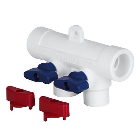 коллектор полипропиленовый 2 выхода TEBO 25x20мм 3 шт шариковые ручки zebra a1 a2 0 7 мм чёрные синие красные