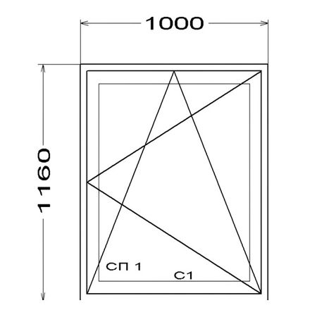 окно пвх 1створчатое SСHTERN 58 116х100см правое поворотно-откидное