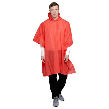 дождевик-пончо one size на кнопках в мешке красный ПЕВА дождевик пончо one size на кнопках в мешке красный пева