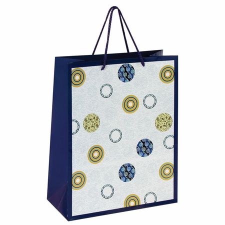 пакет подарочный (D) ЗОЛОТАЯ СКАЗКА Кольца и круги 32,4х26x12,7см