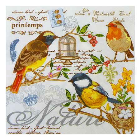 салфетки BOUQUET Птицы 3-слойные 33х33см 20шт настенная наклейка handanweiran птицы на ке 35 59 см
