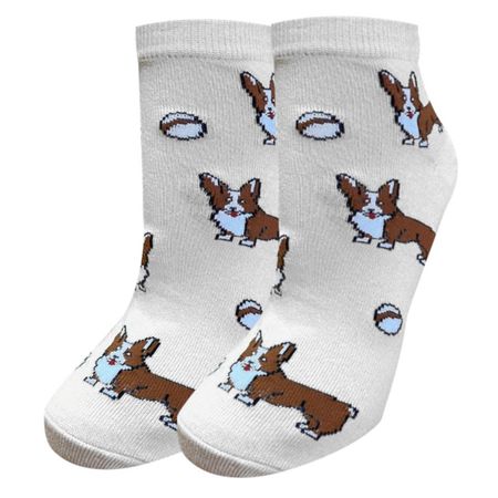 носки CINEMA Корги размер 23 средней длины женские белые гелиевые шары moonbiffy корги хаски