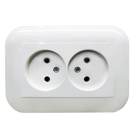 розетка 2 поста OVIVO Лофт без заземления белый рамка 3 поста ovivo loft белый