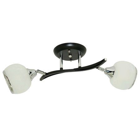 люстра потолочная РОССВЕТ Альма 2х60Вт Е27 металл черный+хром радиатор ksgrowl 326 мм для квантовых led ламп 120вт