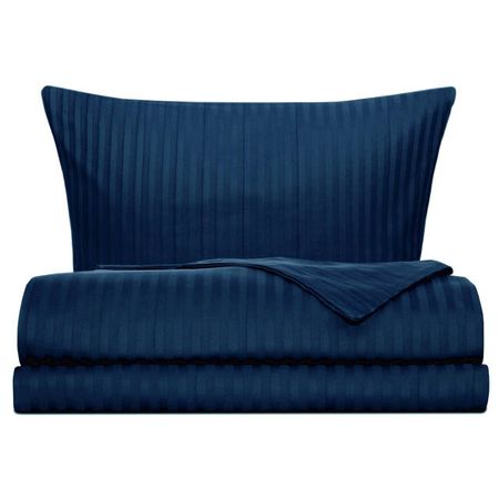 постельное белье евро СOTTONIKA сатин-страйп 2 нав.50х70см синее, арт.Евро5х7стр.син пододеяльник actuel сатин страйп светло 150х215 см