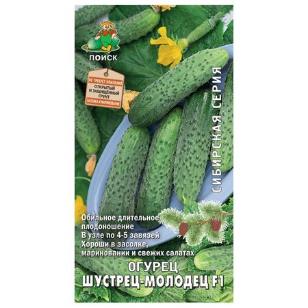 семена огурец Шустрец-молодец ПОИСК F1 12шт раннеспелый