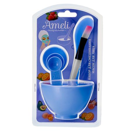 набор для смешивания масок AMELI 5 предметов стеклянные мерные стаканы 3 и 4 унции