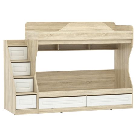 кровать двухъярусная Оливия 2378х848х1697мм белое дерево/дуб сонома кровать оливия 2042х946х700мм белое дерево дуб сонома