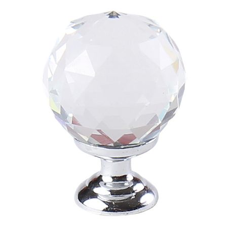 ручка-кнопка LARVIJ L4.knob07TR 30мм прозрачная/хром ручка для шкафа naierdi nordic золотая цинковый сплав