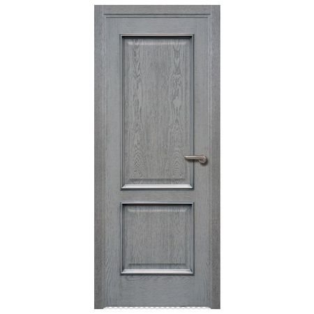 полотно дверное РЖЕВДОРС Вельми 1 109 ПГ 700мм Серая патина шпон дуба лак глухое деревянные крючки из дуба