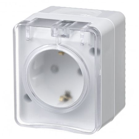 розетка 1 пост Atlas Design Profi54 с/з со шторками белый розетка 1 пост atlas design с з со шторками белый