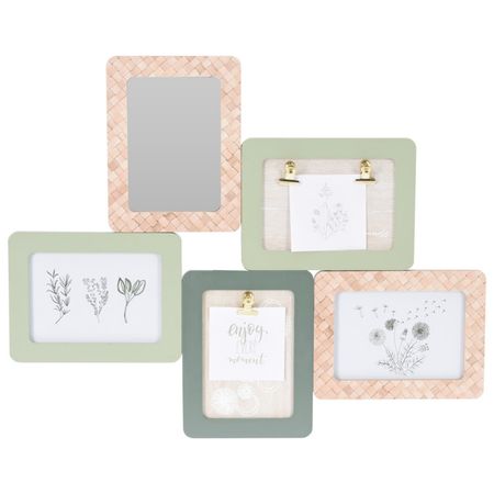 панно KOOPMAN  4 фото с зеркалом 470x380x20мм МДФ в ассортименте панно декоративное koopman 320х25х400мм в ассортименте дерево