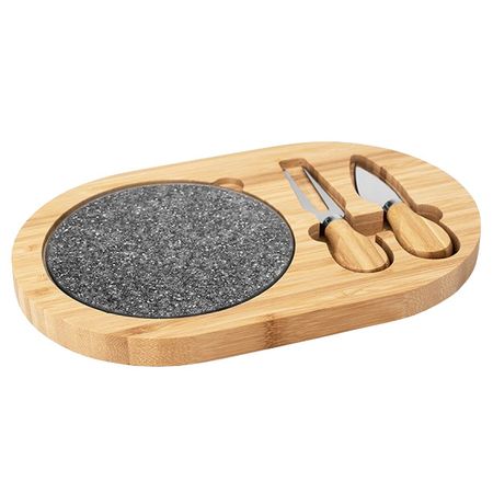 набор для сыра ATMOSPHERE Esthetique: нож, вилка, доска, подставка 28х18см бамбук, сталь, стекло хлопковая марля для тофу и сыра