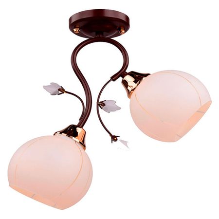люстра потолочная РОССВЕТ Орхидея 2х60Вт Е27 металл коричневый радиатор ksgrowl 326 мм для квантовых led ламп 120вт