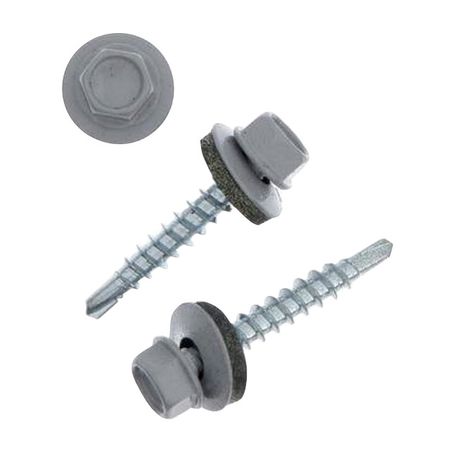 саморез кровельный с буром 4,8х35мм серый RAL-7004  60шт саморез кровельный с буром 4 8x28мм синий ral 5005 60шт