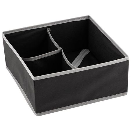 органайзер для хранения РЫЖИЙ КОТ Black 3 секции 28х28х13см спанбонд черный органайзер универсальный рыжий кот   5 секций 40х40х13см спанбонд