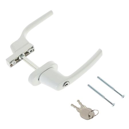 ручка балконная двойная узкая/обычная 4-х позиций металл белый кисть для окрашивания волос cosmia узкая 1 шт