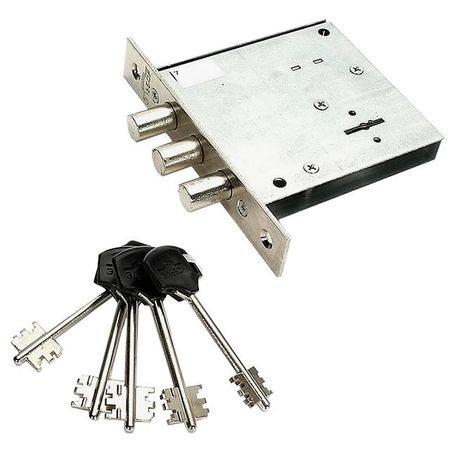 замок врезной ЭЛЬБОР Кремень 1.04.02 5 ключей /02209/ сувальдный 3 ригеля замок врезной гардиан 30 01 сувальдный 3 ригеля