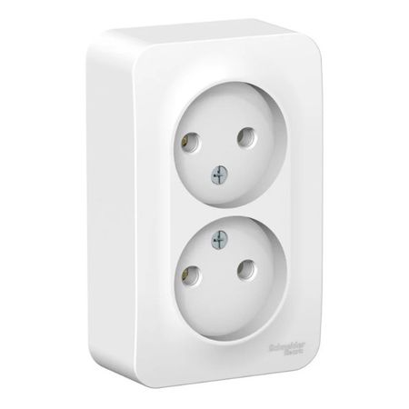 розетка 2 поста SYSTEME ELECTRIC Blanca б/з б/ш 16А белый розетка 1 пост tv schneider electric blanca белый