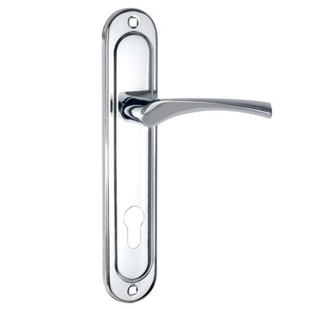 ручка дверная на планке PUNTO P90 8518 Crona CP 235мм под цилиндр хром ручка дверная на планке punto p90 8504 crona ab 268мм под цилиндр бронза