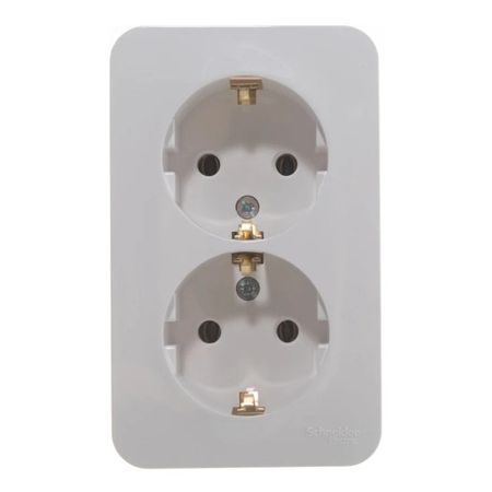 розетка 2 поста SYSTEME ELECTRIC Blanca с/з б/ш 16А белый розетка 1 пост tv schneider electric blanca белый