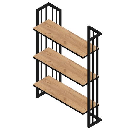 этажерка для ванной SANFLOR Тетрис малый 69х21х100см сталь черный муар/дуб крафт 100 шт белые крафт пакеты с боковыми карманами leotrusting