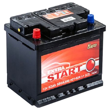 аккумулятор автомобильный  EXTRA START 62N L+ автомобильный регулятор генератора для jac refine m3 s3 m5 14v 110a