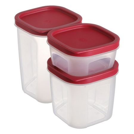 набор контейнеров TODELIA 3шт 0,75л, 0,5л, 0,22л квадратный пластик прозрачные крышки для контейнеров 10 шт