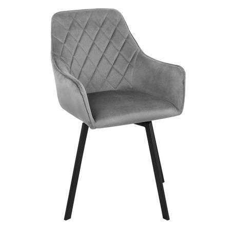 стул-кресло поворотный ФАРАОН 570х590х895мм серый/черный муар ткань/металл