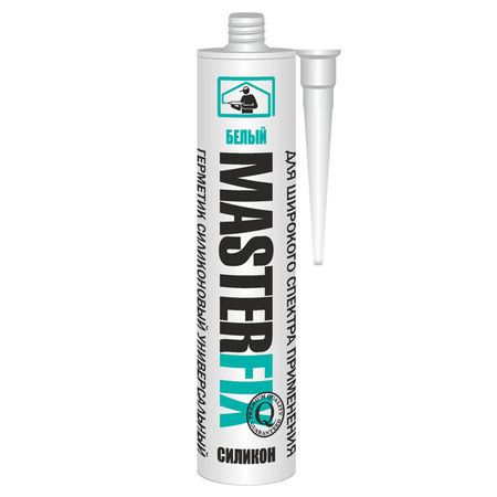 герметик силиконовый MASTERFIX универсальный 280мл белый, арт.9004 герметик силиконовый bostik perfect seal универсальный 280мл прозрачный арт bok638530p