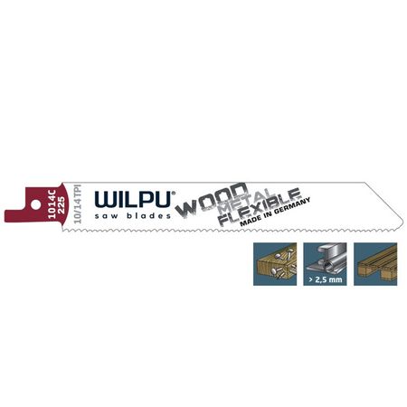полотно для сабельной пилы универсальное WILPU 1014C/225 250мм 1шт dewalt dt20420 полотно для циркулярной пилы 115 мм 24t