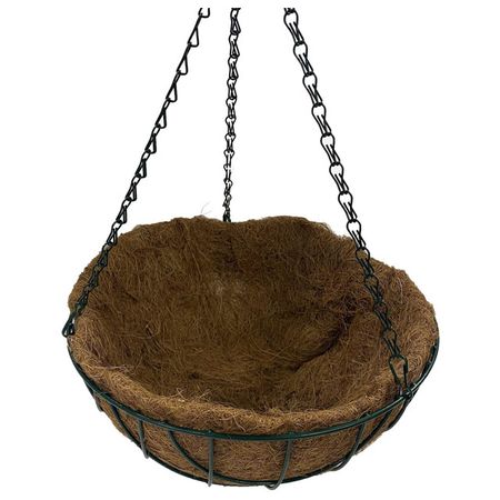 кашпо подвесное с вкладышем TODELIA 22л d35cм h17см железо, коковита кашпо пластиковое подвесное джулия 8л терракот