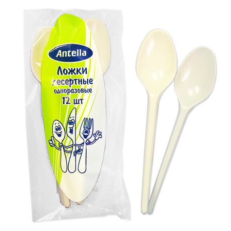 набор ложек ANTELLA 12шт пластик белый