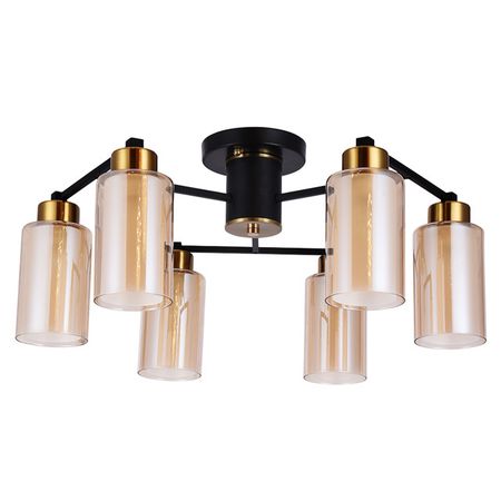 люстра потолочная ARTE LAMP Лео E14 6х40Вт металл черный трансформатор освещения ysrsai zigbee 24в 120 240вт cct rgbcct