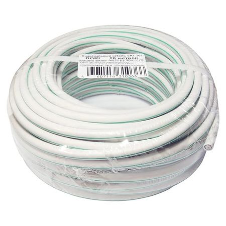 кабель коаксиальный SAT-703 DORI 20м CCS белый bevotop bt1197 rg223 коаксиальный кабель bnc bnc 50 ом