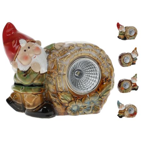 фигура садовая Гном с камнем 11,5х5,8х8,7см фарфор в ассортименте рождественские гномы patimate