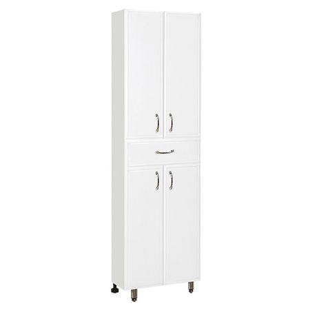 шкаф-пенал напольный двухстворчатый GRADEONIKA с ящиком 48см белый регулируемые роликовые опоры gd 40f 40s 60f 60s 80f 80s грузоподъемностью 500 кг