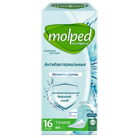 прокладки MOLPED Extra Hygiene Мягкость Хлопка антибактериальные тонкие 16шт коронок по дереву ugo loks 19 127мм 16шт