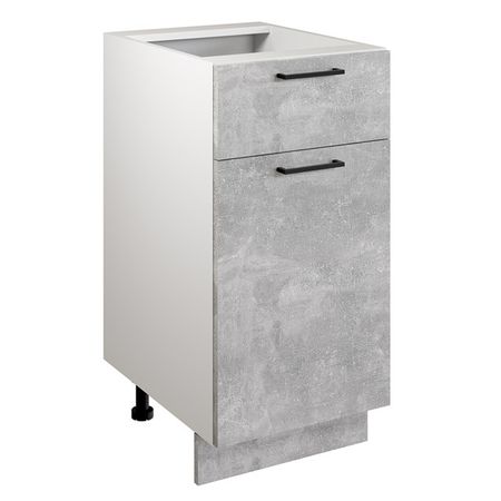 кухонный шкаф напольный Симпл 400х526х820мм 1 ящик + 1 дверь ателье бетон ЛДСП дверь купе spaceo 80 4x245 5 см лдсп бетон широкий профиль