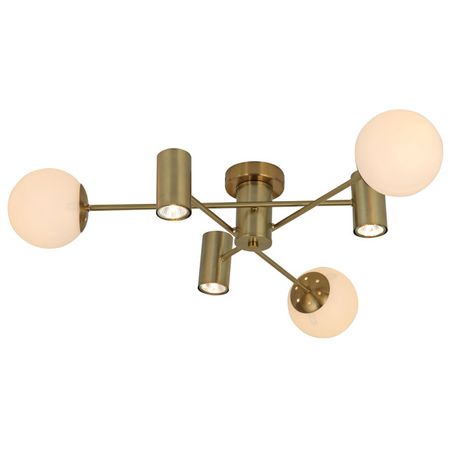 люстра потолочная SCHAFFNER Oggetto/Ollega E27 3х60Вт GU10 3х7Вт стекло металл бронза подсвечник koopman 13 5х12 5х22 5см стекло металл