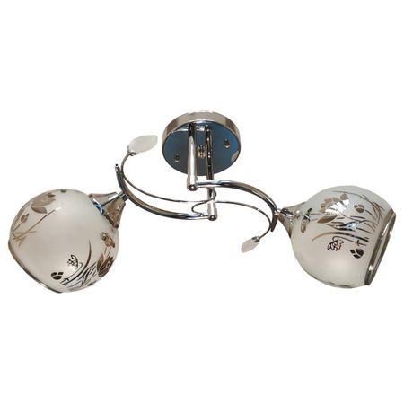 люстра потолочная JUPITER Мидоу 2х60Вт Е27 стекло металл хром