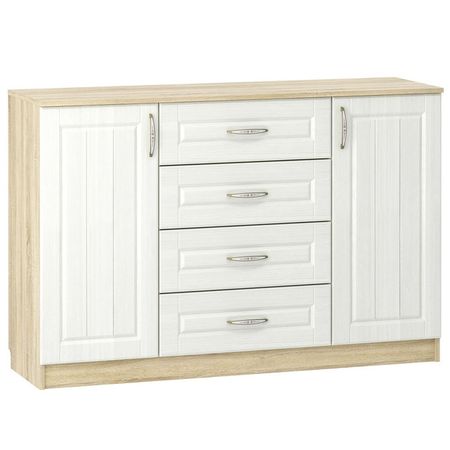 тумба Оливия 1402х420х928мм белое дерево/дуб сонома тумба оливия 1402х420х928мм белое дерево дуб сонома