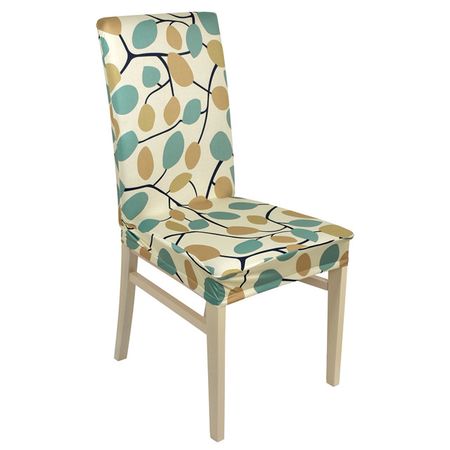чехол на стул Qwerty Листья 500x500x550мм полиэстер эластичный   на стул whiterain жаккардовый спандекс полиэстер