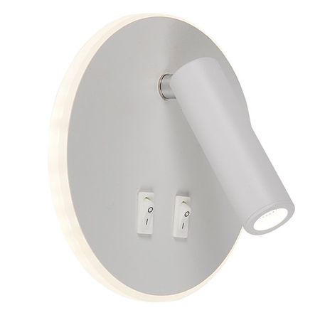 бра светодиодное SCHAFFNER Colpo 8Вт+3Вт пластик металл белый