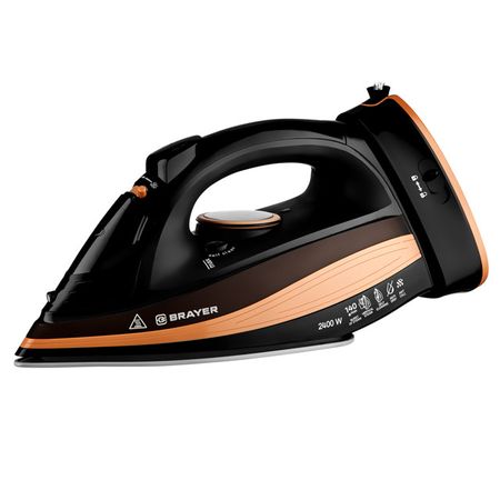 утюг BRAYER BR4010 2400Вт 140г/мин черный/коричневый утюг brayer br4006 2400вт 140г мин керамика фиолетовый