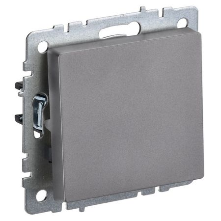 переключатель 1-клавишный IEK BRITE проходной 10А сталь переключатель 2 клавишный ovivo loft проходной крем