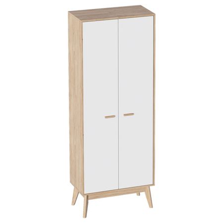 шкаф Калгари 2 двери 805x390x2100мм дуб натуральный светлый/белый матовый натуральный кристалл кварц белый кластер