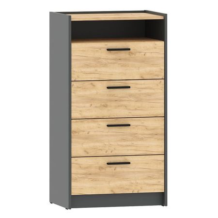 комод Оттавия 600х400х1124мм антрацит/дуб крафт золотой 100 шт белые крафт пакеты с боковыми карманами leotrusting