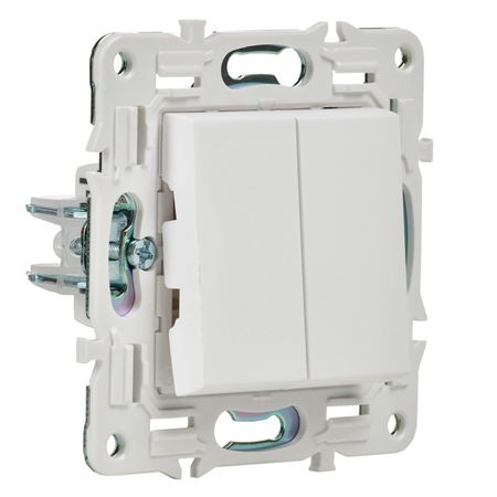 выключатель 2-клавишный IEK Skandy 10А арктический белый розетка 1 пост iek skandy с з с ш 16а арктический белый